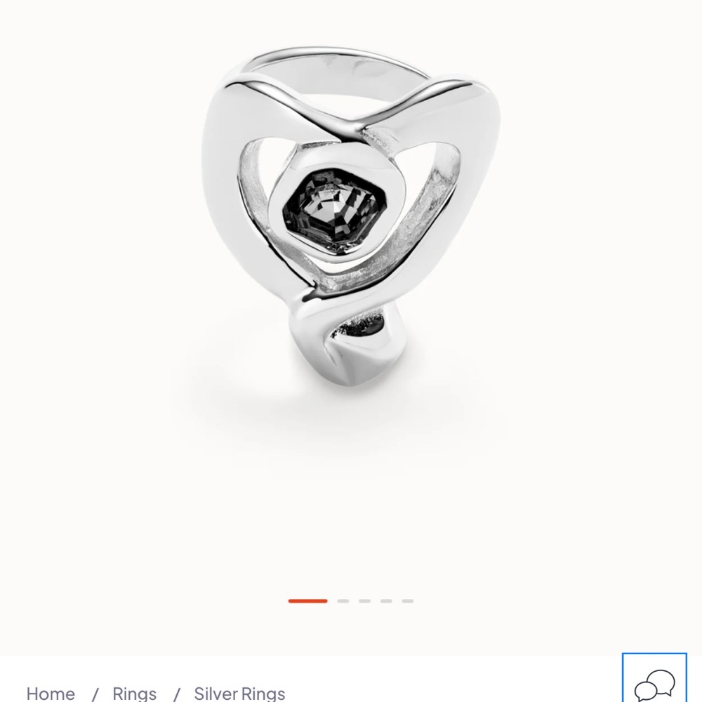 UNO de 50 Silver Ring with Black Stone - Picture 7 of 11